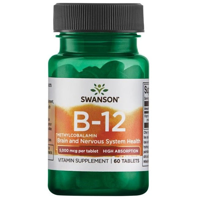 Swanson Vitamin B-12 Methylcobalamin, 5000mcg High Absorption - 60 tabs