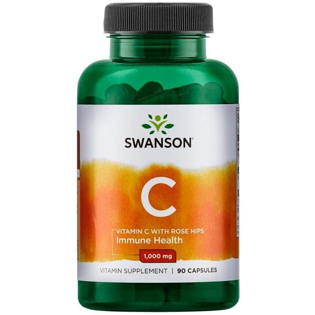 Swanson Vitamin C with Rose Hips Extract, 1000mg - 90 caps