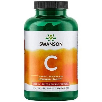Swanson Vitamin C with Rose Hips Extract - Timed-Release, 1000mg - 250 tablets