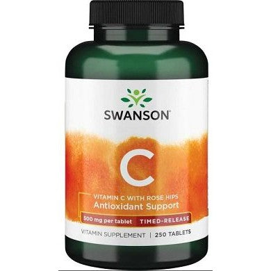 Swanson Vitamin C with Rose Hips - Timed-Release, 500mg - 250 tablets