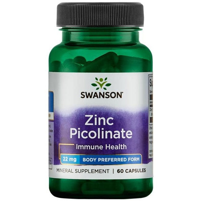 Swanson Zinc Picolinate Body Preferred Form, 22mg - 60 caps