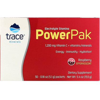 Trace Minerals Electrolyte Stamina Power Pak, Raspberry - 30 packets