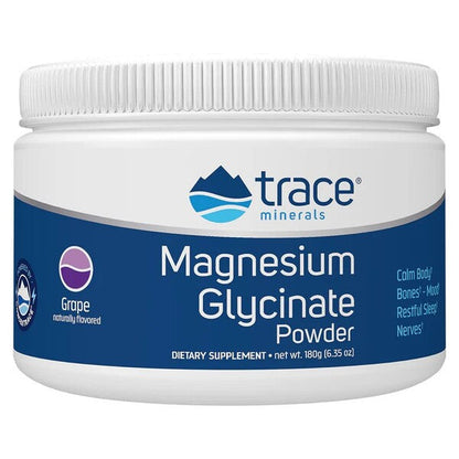 Trace Minerals Magnesium Glycinate Powder, Grape - 180g