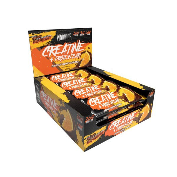 Warrior Creatine + Protein Bar, Chocolate Orange - 12 x 75g