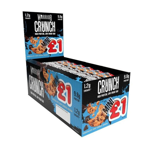 Warrior Crunch Bar Mini, Chocolate Chip Cookie Dough - 24 bars