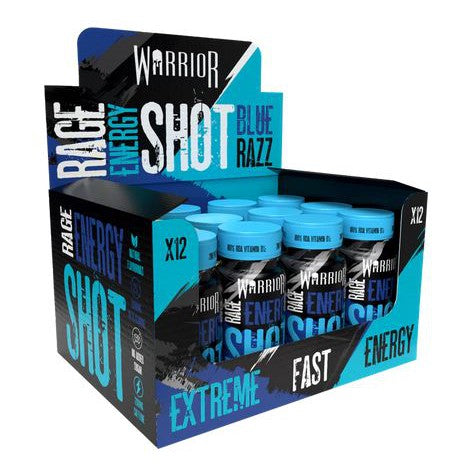 Warrior Rage Energy Shot, Blue Razz - 12 x 60 ml.