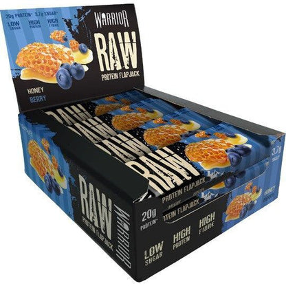 Warrior Raw Protein Flapjack, Honey Berry - 12 bars