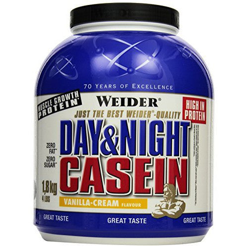 Weider Day & Night Casein, Vanilla Cream - 1800g