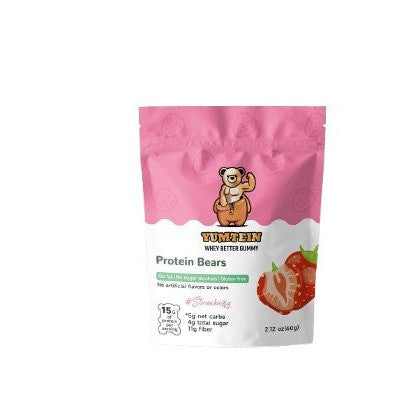 Yumtein Protein Bears, Strawberry - 60g