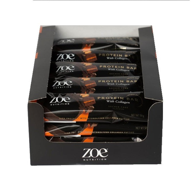 ZOE Nutrition Protein Bar with Collagen, Sacher Cake - 20 x 50g