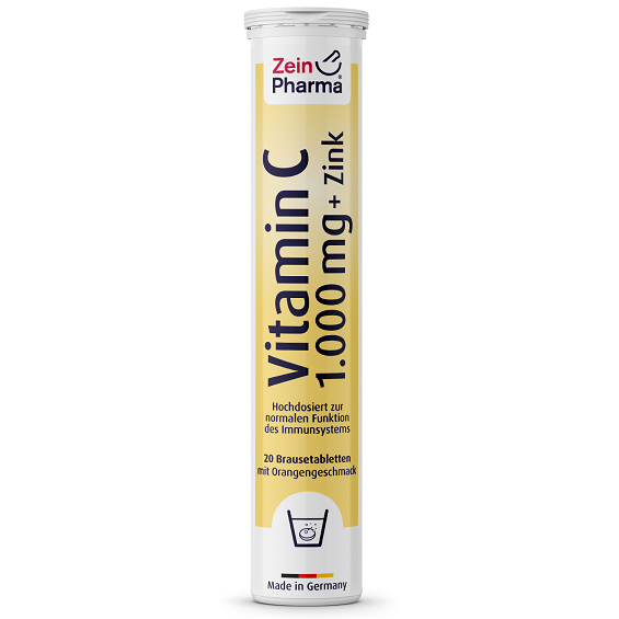 Zein Pharma Vitamin C + Zinc, Orange - 20 effervescent tabs