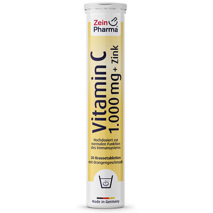 Zein Pharma Vitamin C + Zinc, Orange - 20 effervescent tabs