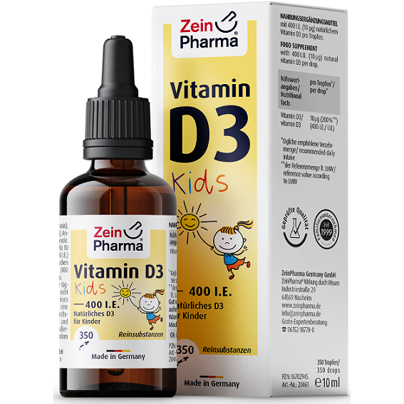 Zein Pharma Vitamin D3 Drops For Kids, 400IU - 10 ml.